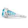 Lex & Lu Sterling Silver Diamond & Light Swiss Blue Topaz Ring LAL43980- 3 - Lex & Lu