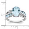 Lex & Lu Sterling Silver Diamond & Light Swiss Blue Topaz Ring LAL43980- 4 - Lex & Lu