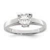 Lex & Lu Sterling Silver Solitaire Heart CZ Ring - Lex & Lu