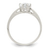 Lex & Lu Sterling Silver Solitaire Heart CZ Ring- 2 - Lex & Lu