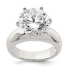 Lex & Lu Sterling Silver Solitaire Round CZ Ring LAL44007 - Lex & Lu