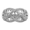 Lex & Lu Sterling Silver Micro Pave w/Intricate Designs Ring- 5 - Lex & Lu