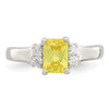 Lex & Lu Sterling Silver Yellow & White CZ Ring- 5 - Lex & Lu