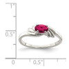 Lex & Lu Sterling Silver Red Oval CZ Ring LAL44077- 3 - Lex & Lu