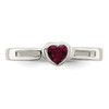 Lex & Lu Sterling Silver Red CZ Heart Ring LAL44082- 5 - Lex & Lu