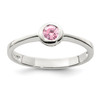 Lex & Lu Sterling Silver Pink Round Bezel CZ Ring LAL44094 - Lex & Lu