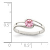 Lex & Lu Sterling Silver Pink Round Bezel CZ Ring LAL44096- 3 - Lex & Lu