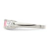 Lex & Lu Sterling Silver Pink Round CZ w/Side Stones Ring- 4 - Lex & Lu