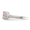 Lex & Lu Sterling Silver Pink & White CZ Ring- 3 - Lex & Lu