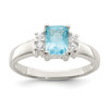 Lex & Lu Sterling Silver Light Blue & White CZ Ring LAL44111 - Lex & Lu