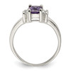 Lex & Lu Sterling Silver Purple & White CZ Ring- 2 - Lex & Lu