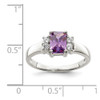 Lex & Lu Sterling Silver Purple & White CZ Ring- 3 - Lex & Lu