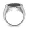 Lex & Lu Sterling Silver w/Rhodium Black Simulated Onyx & CZ Ring- 2 - Lex & Lu