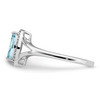 Lex & Lu Sterling Silver w/Rhodium Diamond & Aquamarine Marquise Ring- 4 - Lex & Lu