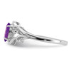 Lex & Lu Sterling Silver w/Rhodium Diamond and Amethyst Oval Ring LAL44175- 4 - Lex & Lu