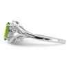 Lex & Lu Sterling Silver w/Rhodium Diamond and Peridot Oval Ring LAL44177- 4 - Lex & Lu