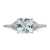 Lex & Lu Sterling Silver w/Rhodium Diamond and Aquamarine Ring- 5 - Lex & Lu