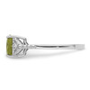 Lex & Lu Sterling Silver w/Rhodium Diamond and Peridot Ring- 4 - Lex & Lu