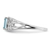 Lex & Lu Sterling Silver w/Rhodium Aquamarine Ring- 4 - Lex & Lu