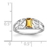 Lex & Lu Sterling Silver w/Rhodium Citrine Ring- 3 - Lex & Lu