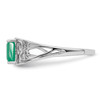 Lex & Lu Sterling Silver w/Rhodium Emerald Ring- 3 - Lex & Lu