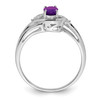 Lex & Lu Sterling Silver w/Rhodium Diamond & Amethyst Ring- 2 - Lex & Lu