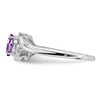 Lex & Lu Sterling Silver w/Rhodium Diamond & Amethyst Ring- 4 - Lex & Lu