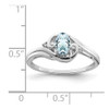 Lex & Lu Sterling Silver w/Rhodium Diamond & Aquamarine Ring- 3 - Lex & Lu