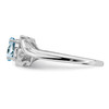 Lex & Lu Sterling Silver w/Rhodium Diamond & Aquamarine Ring- 4 - Lex & Lu