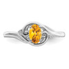 Lex & Lu Sterling Silver w/Rhodium Diamond & Citrine Ring- 5 - Lex & Lu