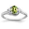 Lex & Lu Sterling Silver w/Rhodium Diamond & Peridot Ring - Lex & Lu