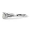 Lex & Lu Sterling Silver w/Rhodium Diamond & Aquamarine Oval Ring LAL44209- 3 - Lex & Lu