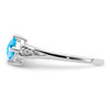 Lex & Lu Sterling Silver w/Rhodium Diamond & Sky Blue Topaz Cushion Ring LAL44225- 4 - Lex & Lu