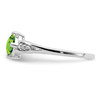 Lex & Lu Sterling Silver w/Rhodium Diamond and Peridot Cushion Ring- 4 - Lex & Lu