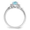 Lex & Lu Sterling Silver Diamond & Light Blue Topaz Ring LAL44257- 2 - Lex & Lu