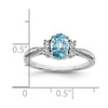 Lex & Lu Sterling Silver Diamond & Light Blue Topaz Ring LAL44257- 3 - Lex & Lu