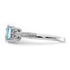 Lex & Lu Sterling Silver Diamond & Light Blue Topaz Ring LAL44257- 4 - Lex & Lu