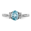 Lex & Lu Sterling Silver Diamond & Light Blue Topaz Ring LAL44257- 5 - Lex & Lu