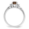 Lex & Lu Sterling Silver Diamond & Smoky Quartz Ring LAL44259- 2 - Lex & Lu