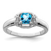 Lex & Lu Sterling Silver Diamond & Light Blue Topaz Ring LAL44266 - Lex & Lu