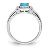Lex & Lu Sterling Silver Diamond & Light Blue Topaz Ring LAL44266- 2 - Lex & Lu