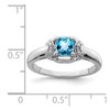 Lex & Lu Sterling Silver Diamond & Light Blue Topaz Ring LAL44266- 3 - Lex & Lu