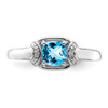 Lex & Lu Sterling Silver Diamond & Light Blue Topaz Ring LAL44266- 5 - Lex & Lu