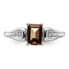 Lex & Lu Sterling Silver Diamond & Smoky Quartz Ring LAL44272- 5 - Lex & Lu