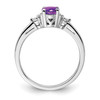 Lex & Lu Sterling Silver Diamond & Amethyst Ring LAL44274- 2 - Lex & Lu