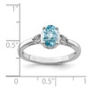 Lex & Lu Sterling Silver Diamond & Light Blue Topaz Ring LAL44275- 3 - Lex & Lu