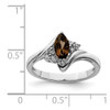 Lex & Lu Sterling Silver Diamond & Smoky Quartz Ring LAL44279- 4 - Lex & Lu