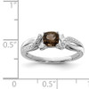 Lex & Lu Sterling Silver Smoky Quartz Diamond Ring LAL44287- 5 - Lex & Lu