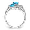 Lex & Lu Sterling Silver Blue Topaz Diamond Ring LAL44312- 2 - Lex & Lu