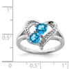 Lex & Lu Sterling Silver Blue Topaz Diamond Ring LAL44312- 3 - Lex & Lu